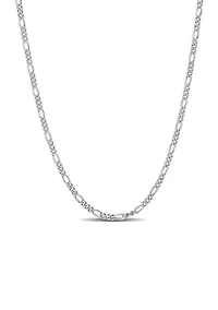 Sterling Silver 2.2mm Figaro Chain Necklace