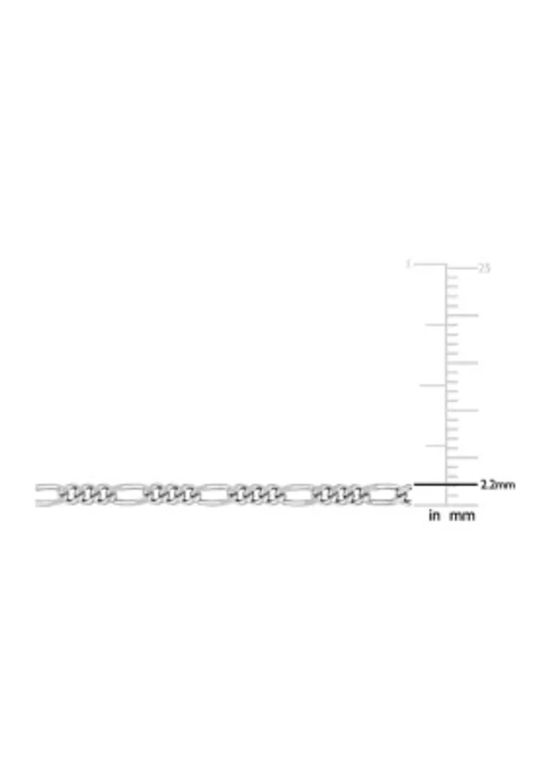 Sterling Silver 2.2mm Figaro Chain Necklace