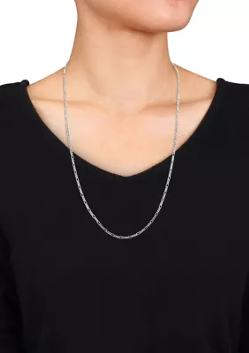 Sterling Silver 2.2mm Figaro Chain Necklace