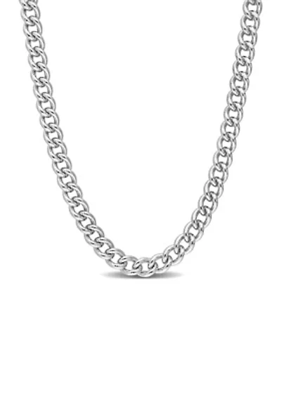 Sterling Silver 6.5mm Curb Link Chain Necklace