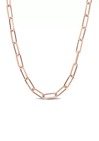 18k Rose Gold Plated Sterling Silver 5mm Paperclip Chain Necklace