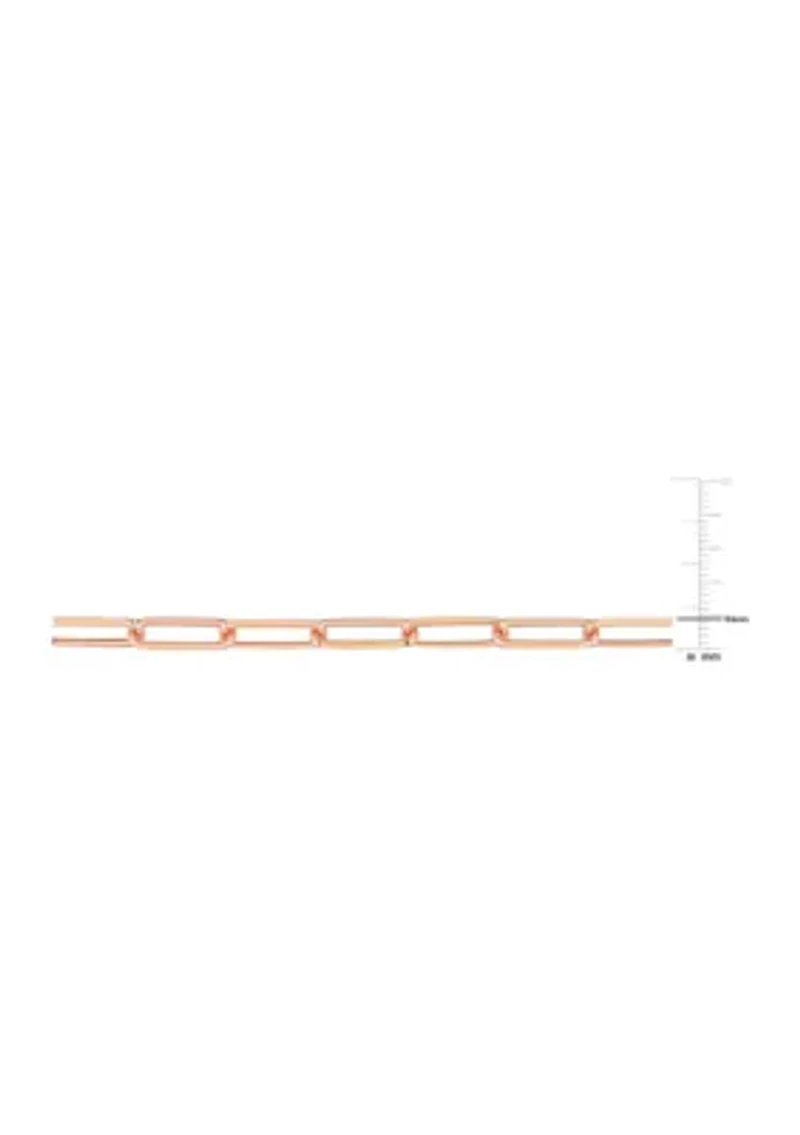 18k Rose Gold Plated Sterling Silver 5mm Paperclip Chain Necklace
