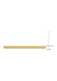 18k Yellow Gold Plated Sterling Silver Fancy Curb Link Chain Necklace