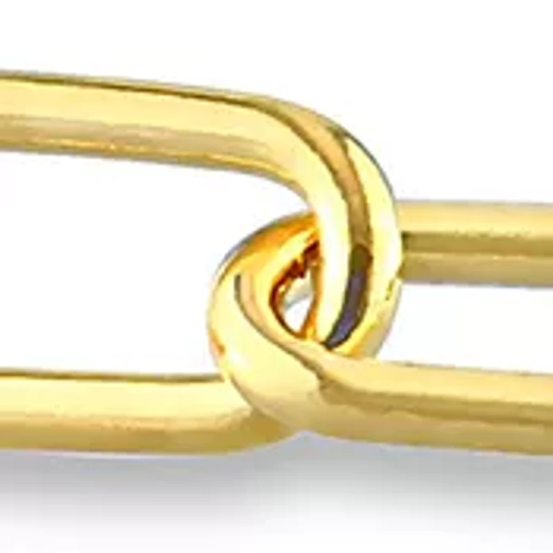 18k Yellow Gold Plated Sterling Silver 5mm Paperclip Chain Bracelet