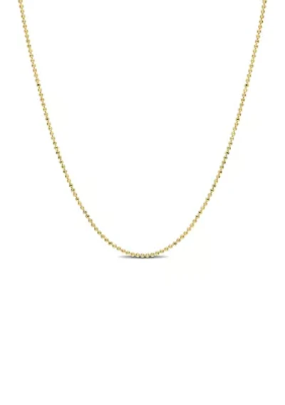 18k Yellow Gold Plated Sterling Silver 1mm Ball Chain Necklace
