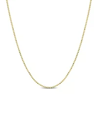 18k Yellow Gold Plated Sterling Silver 1mm Ball Chain Necklace