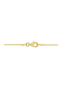 18k Yellow Gold Plated Sterling Silver 1mm Ball Chain Necklace