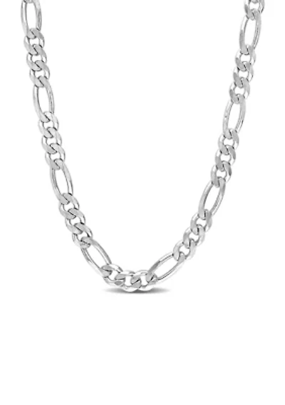 Sterling Silver 5.5mm Figaro Chain Necklace