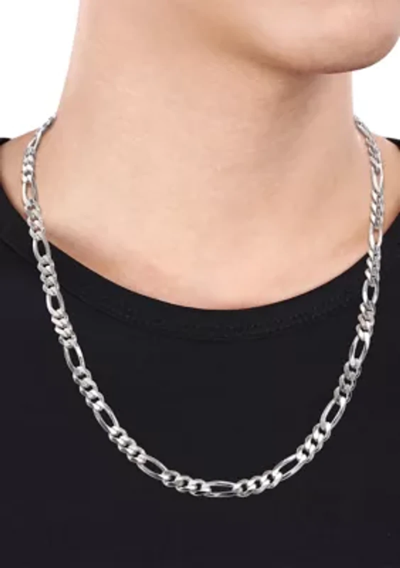 Sterling Silver 5.5mm Figaro Chain Necklace