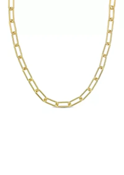 18k Yellow Gold Plated Sterling Silver 6mm Paperclip Chain Necklace