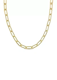 18k Yellow Gold Plated Sterling Silver 6mm Paperclip Chain Necklace