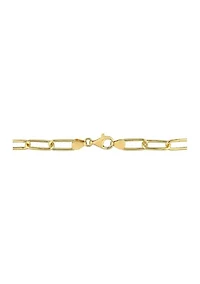 18k Yellow Gold Plated Sterling Silver 6mm Paperclip Chain Necklace