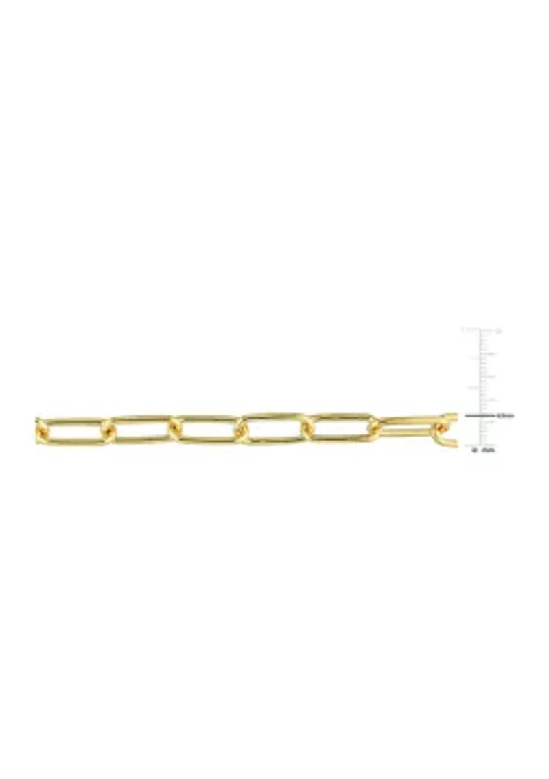 18k Yellow Gold Plated Sterling Silver 6mm Paperclip Chain Necklace