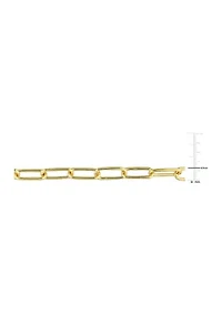18k Yellow Gold Plated Sterling Silver 6mm Paperclip Chain Necklace