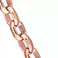18k Rose Gold Plated Sterling Silver Rolo Chain Necklace
