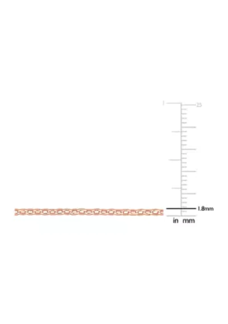 18k Rose Gold Plated Sterling Silver Rolo Chain Necklace