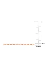 18k Rose Gold Plated Sterling Silver Rolo Chain Necklace