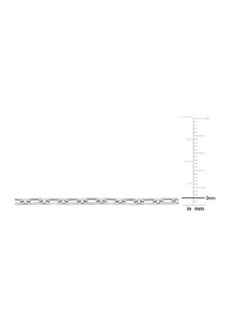 Sterling Silver 2mm Figaro Chain Necklace