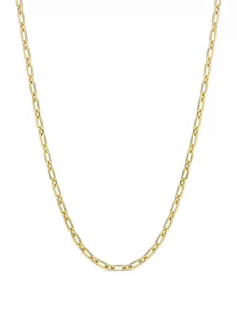 18k Yellow Gold Plated Sterling Silver 2mm Figaro Chain Necklace