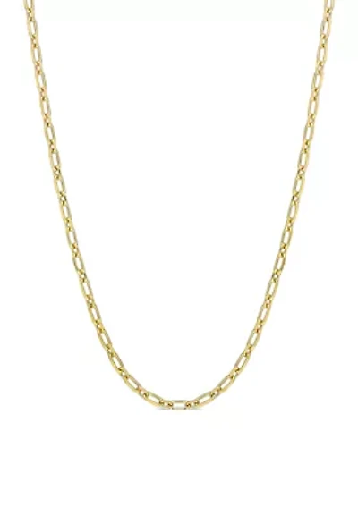 18k Yellow Gold Plated Sterling Silver 2mm Figaro Chain Necklace