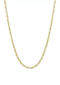 18k Yellow Gold Plated Sterling Silver 2mm Figaro Chain Necklace