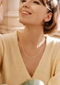 18k Yellow Gold Plated Sterling Silver 2mm Figaro Chain Necklace