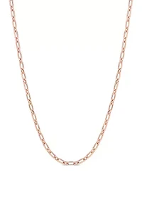 18k Rose Gold Plated Sterling Silver 2mm Figaro Chain Necklace
