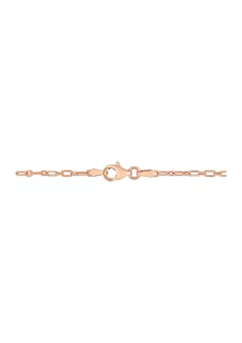 18k Rose Gold Plated Sterling Silver 2mm Figaro Chain Necklace