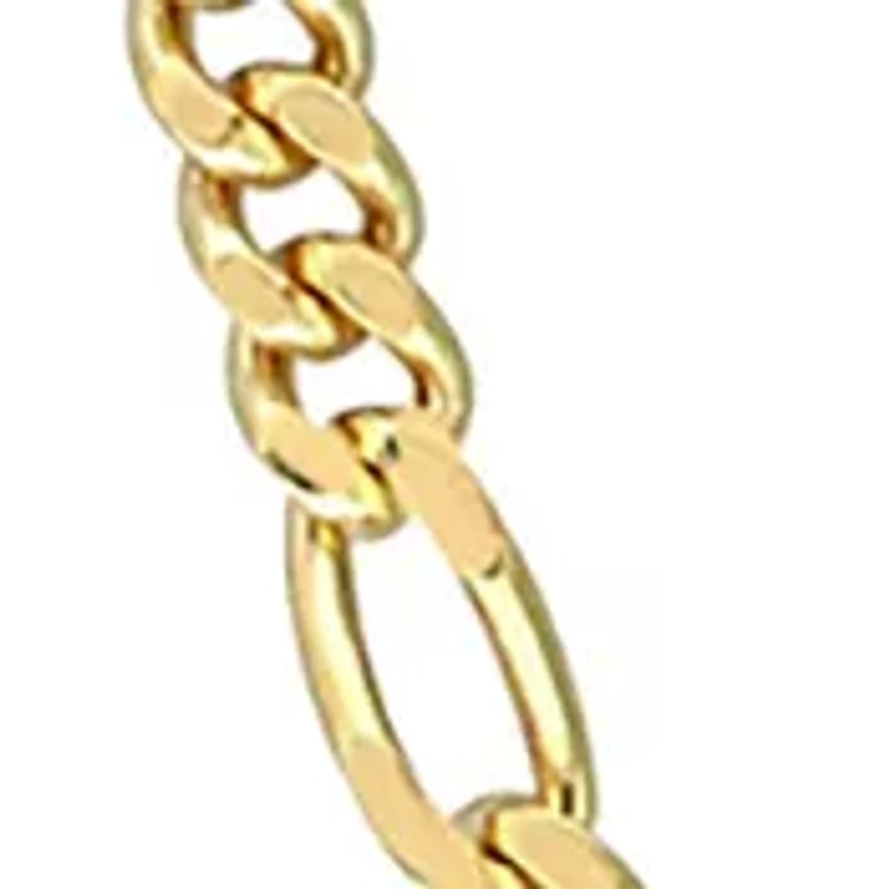 18k Yellow Gold Plated Sterling Silver 2.2mm Figaro Chain Necklace