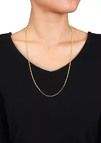 18k Yellow Gold Plated Sterling Silver 2.2mm Figaro Chain Necklace