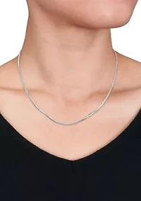 Sterling Silver 2mm Herringbone Chain Necklace