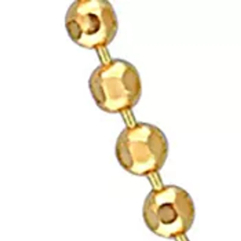18k Yellow Gold Plated Sterling Silver Ball Chain Necklace
