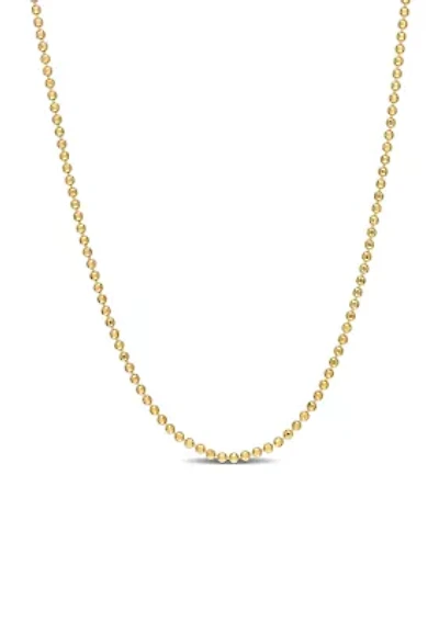 18k Yellow Gold Plated Sterling Silver Ball Chain Necklace