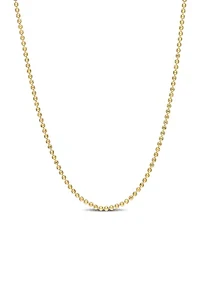 18k Yellow Gold Plated Sterling Silver Ball Chain Necklace