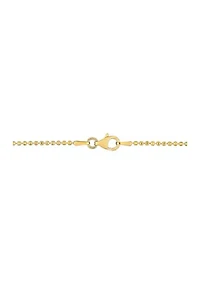 18k Yellow Gold Plated Sterling Silver Ball Chain Necklace