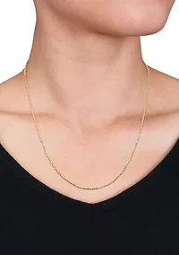 18k Yellow Gold Plated Sterling Silver Ball Chain Necklace