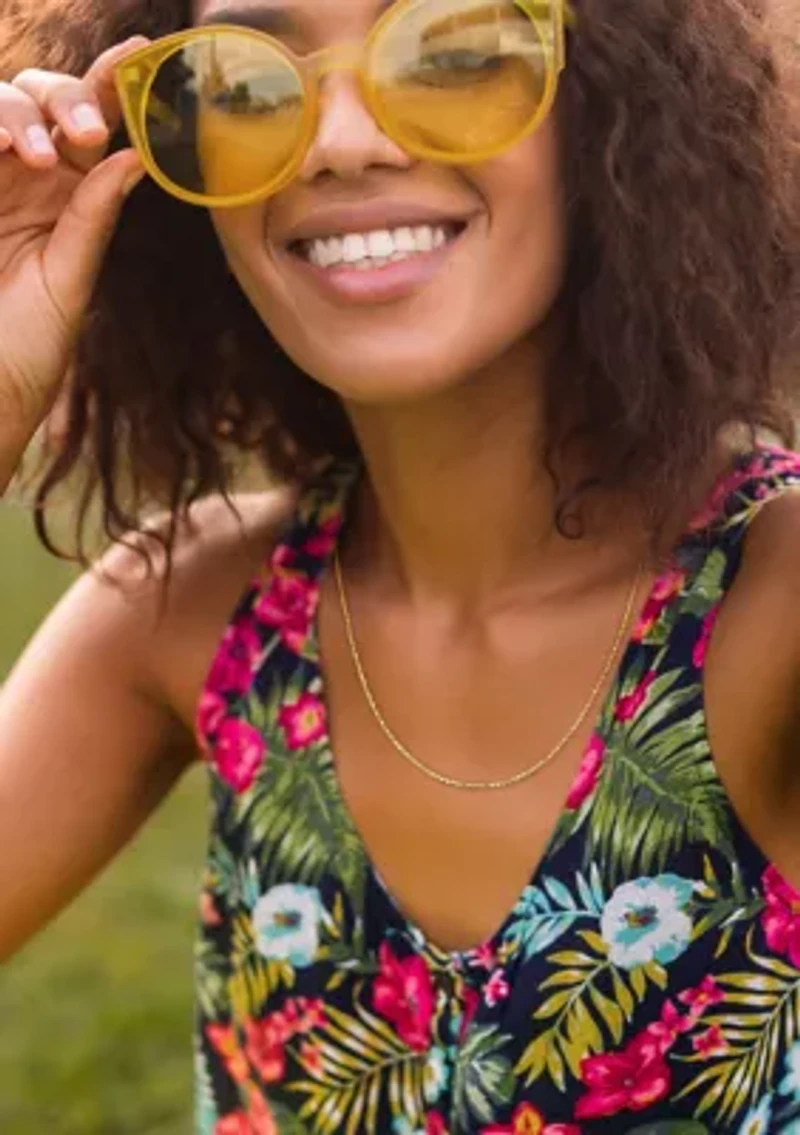 18k Yellow Gold Plated Sterling Silver Ball Chain Necklace