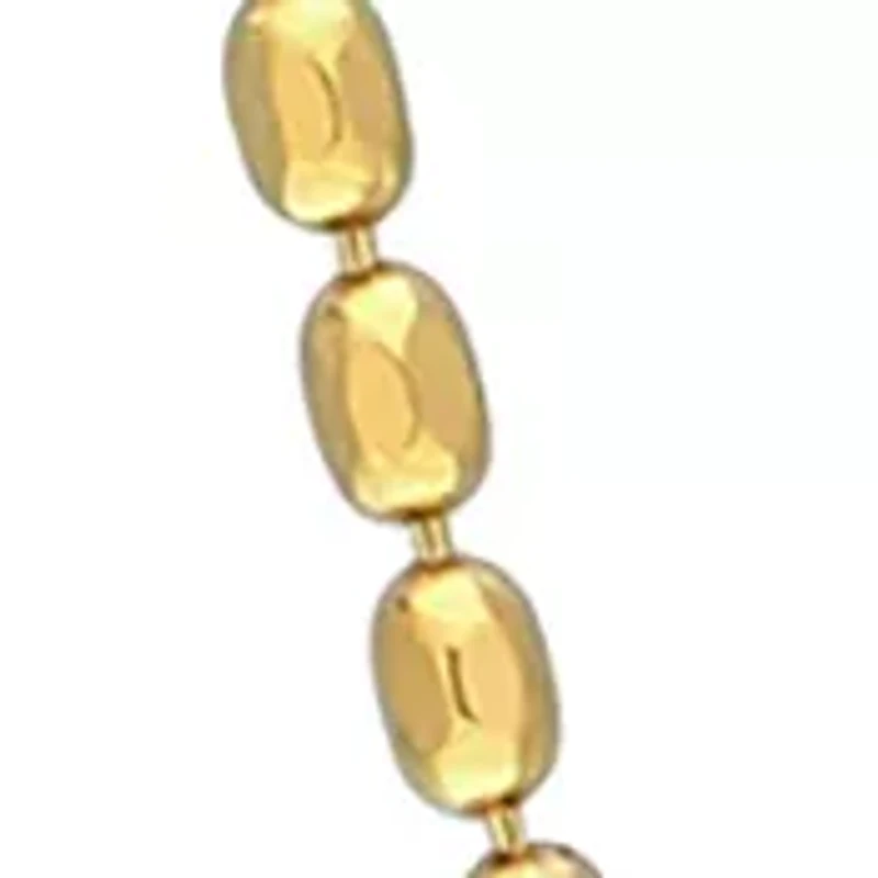 18k Yellow Gold Plated Sterling Silver Oval Ball Chain Necklace