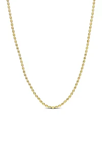 18k Yellow Gold Plated Sterling Silver Oval Ball Chain Necklace