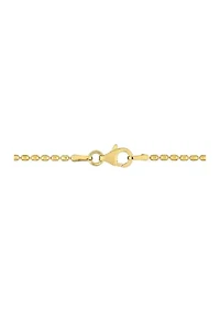 18k Yellow Gold Plated Sterling Silver Oval Ball Chain Necklace