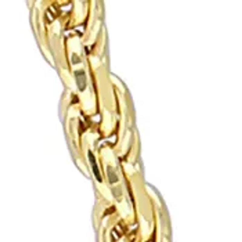 18k Yellow Gold Plated Sterling Silver 2.2mm Rope Chain Necklace
