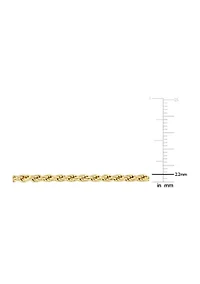 18k Yellow Gold Plated Sterling Silver 2.2mm Rope Chain Necklace