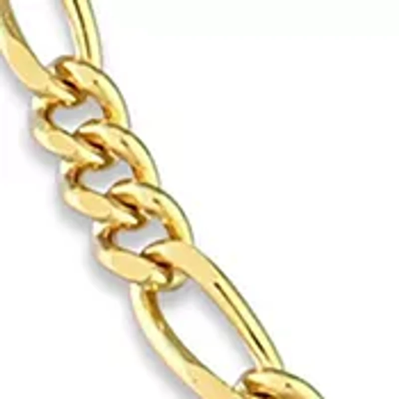 18k Yellow Gold Plated Sterling Silver 2.2mm Figaro Chain Bracelet