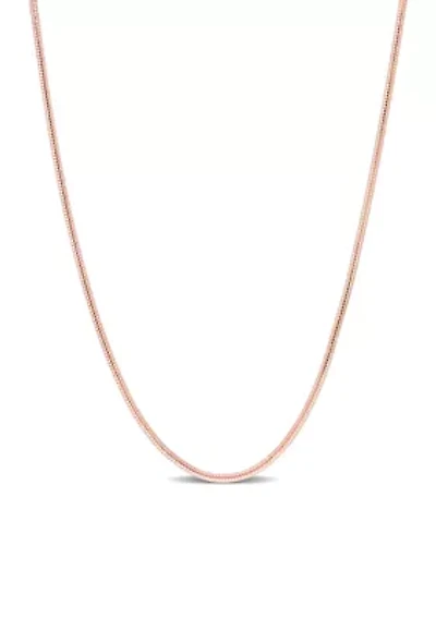18k Rose Gold Plated Sterling Silver 1.2mm Snake Chain Necklace