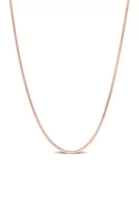 18k Rose Gold Plated Sterling Silver 1.2mm Snake Chain Necklace