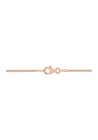 18k Rose Gold Plated Sterling Silver 1.2mm Snake Chain Necklace