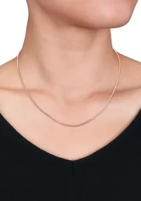 18k Rose Gold Plated Sterling Silver 1.2mm Snake Chain Necklace