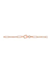 18k Rose Gold Plated Sterling Silver Fancy Paperclip Chain Necklace