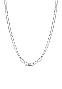 Sterling Silver Fancy Paperclip Chain Necklace