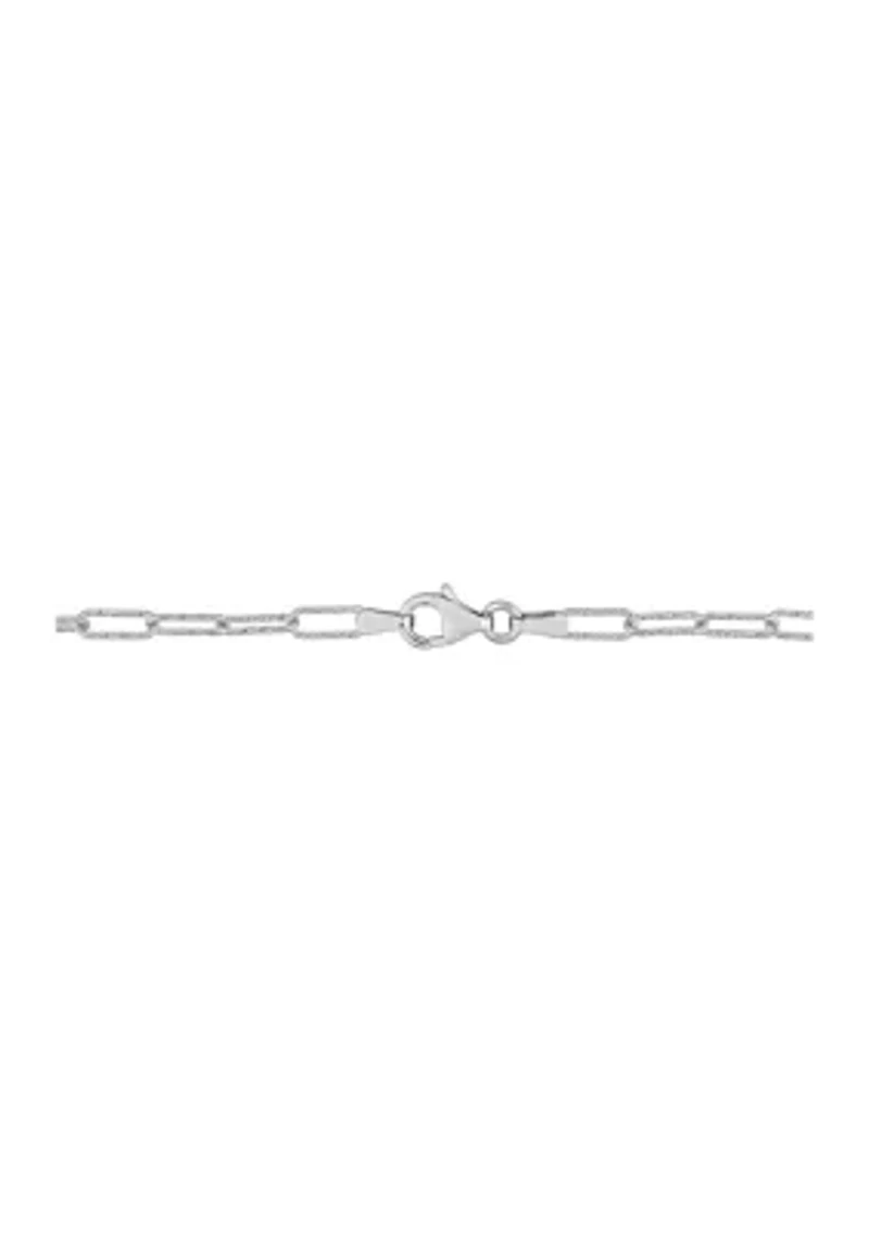 Sterling Silver Fancy Paperclip Chain Necklace